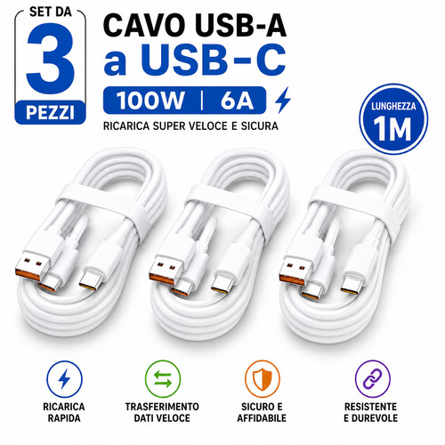 Cavo usb tipo 100w - tipo, c
