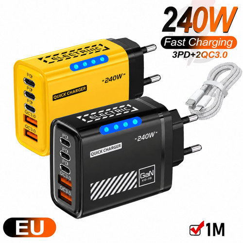 Caricabatterie rapido gan 240w - rapido,